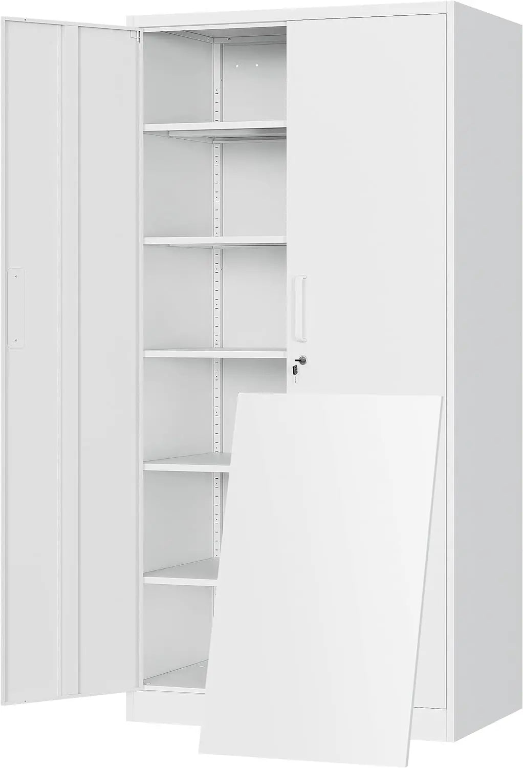 Metal Storage Cabinet with Doors & Adjustable Shelves