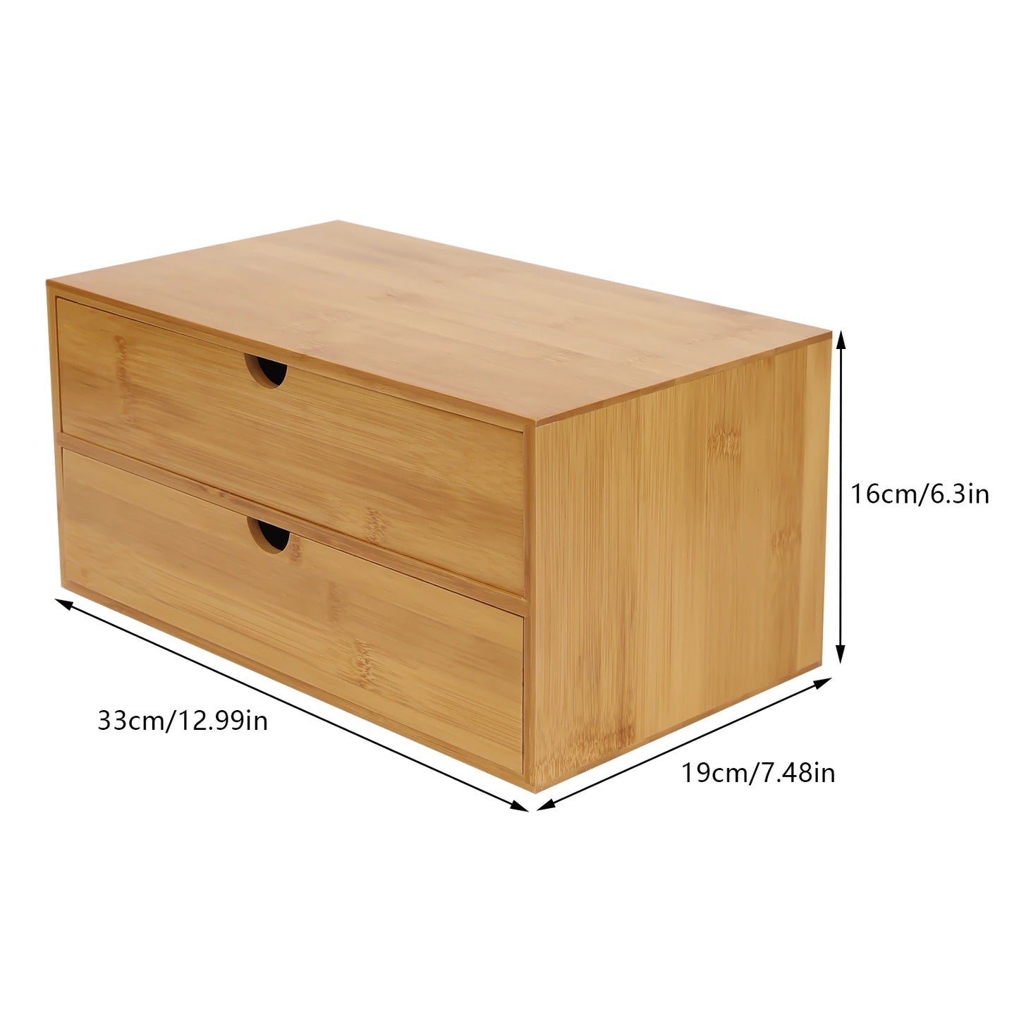 Mini Bamboo Drawer Storage Desktop Organizer