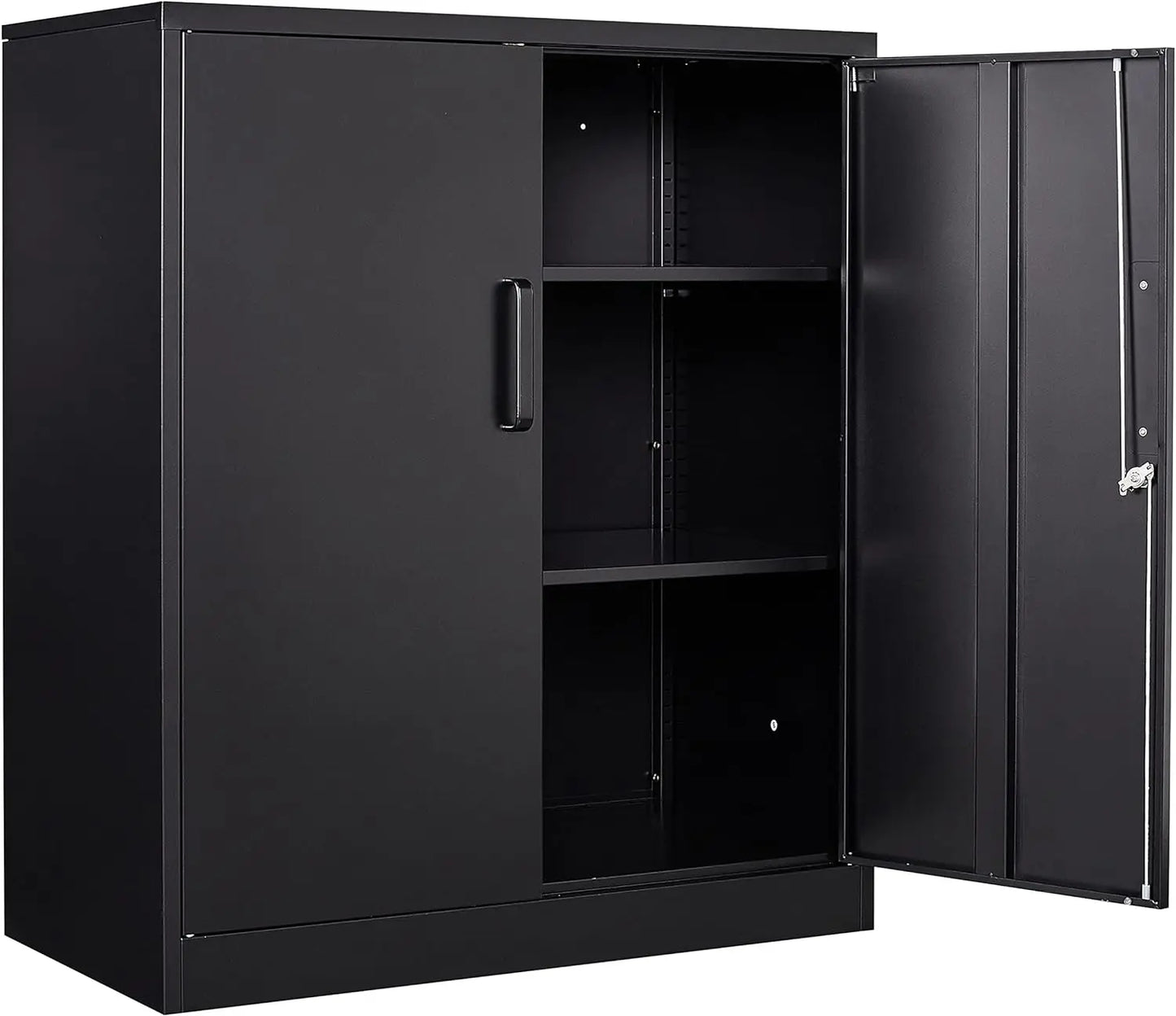 Metal Storage Cabinet with Doors & Adjustable Shelves