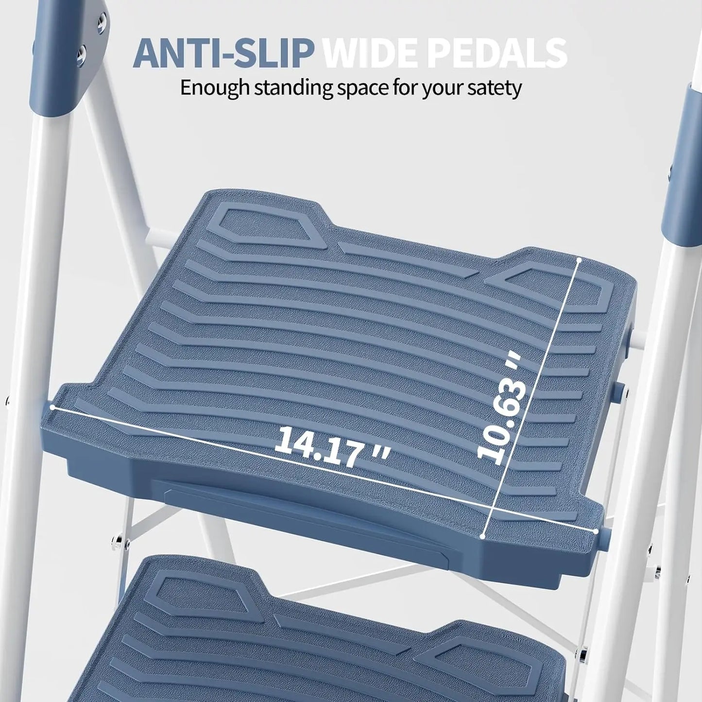 Foldable Anti-Slip 4 Step Ladder with Handrail