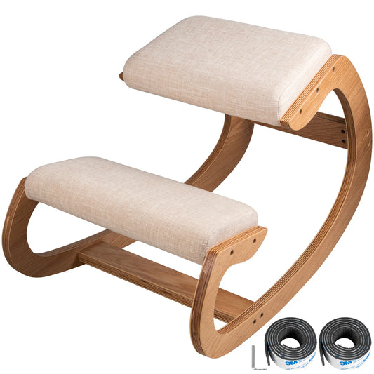 Kneeling Ergonomic Rocking Wooden Chair