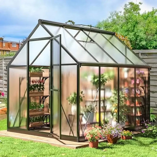 7.5x6 FT Aluminum Polycarbonate Greenhouse