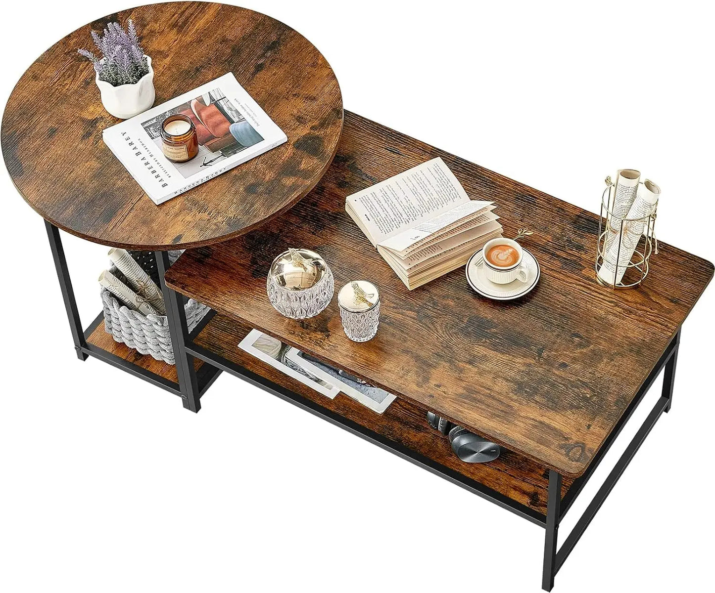 Modern Style Marble Coffee Table with Storage