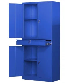 Metal Storage Cabinet with Doors & Adjustable Shelves