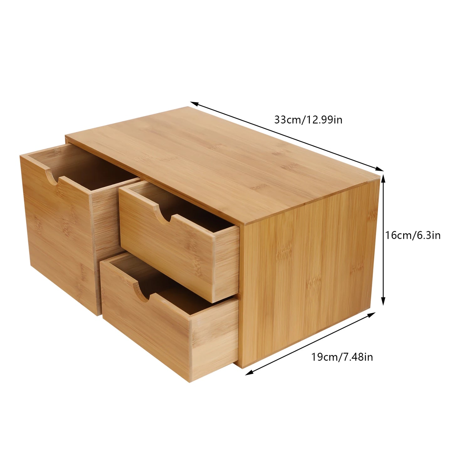 Mini Bamboo Drawer Storage Desktop Organizer