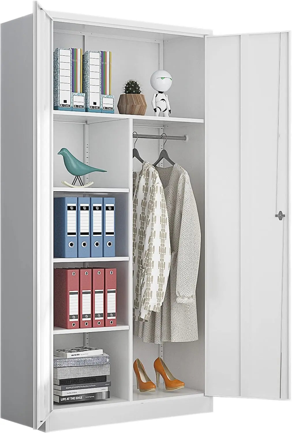 Metal Storage Cabinet with Doors & Adjustable Shelves