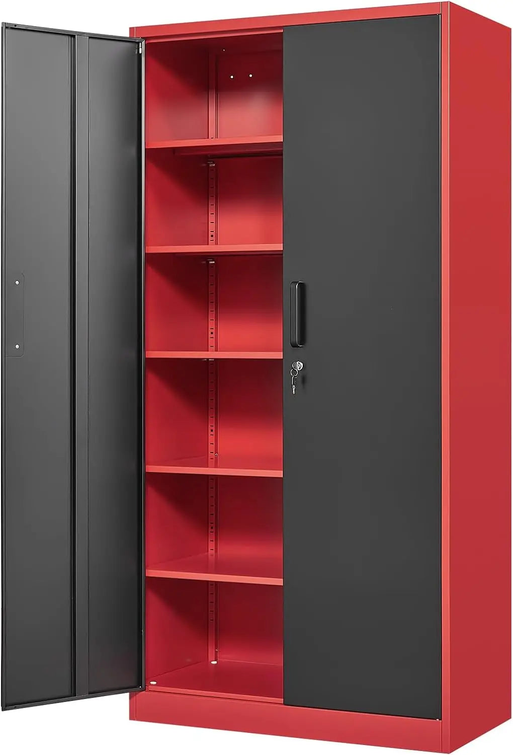 Metal Storage Cabinet with Doors & Adjustable Shelves