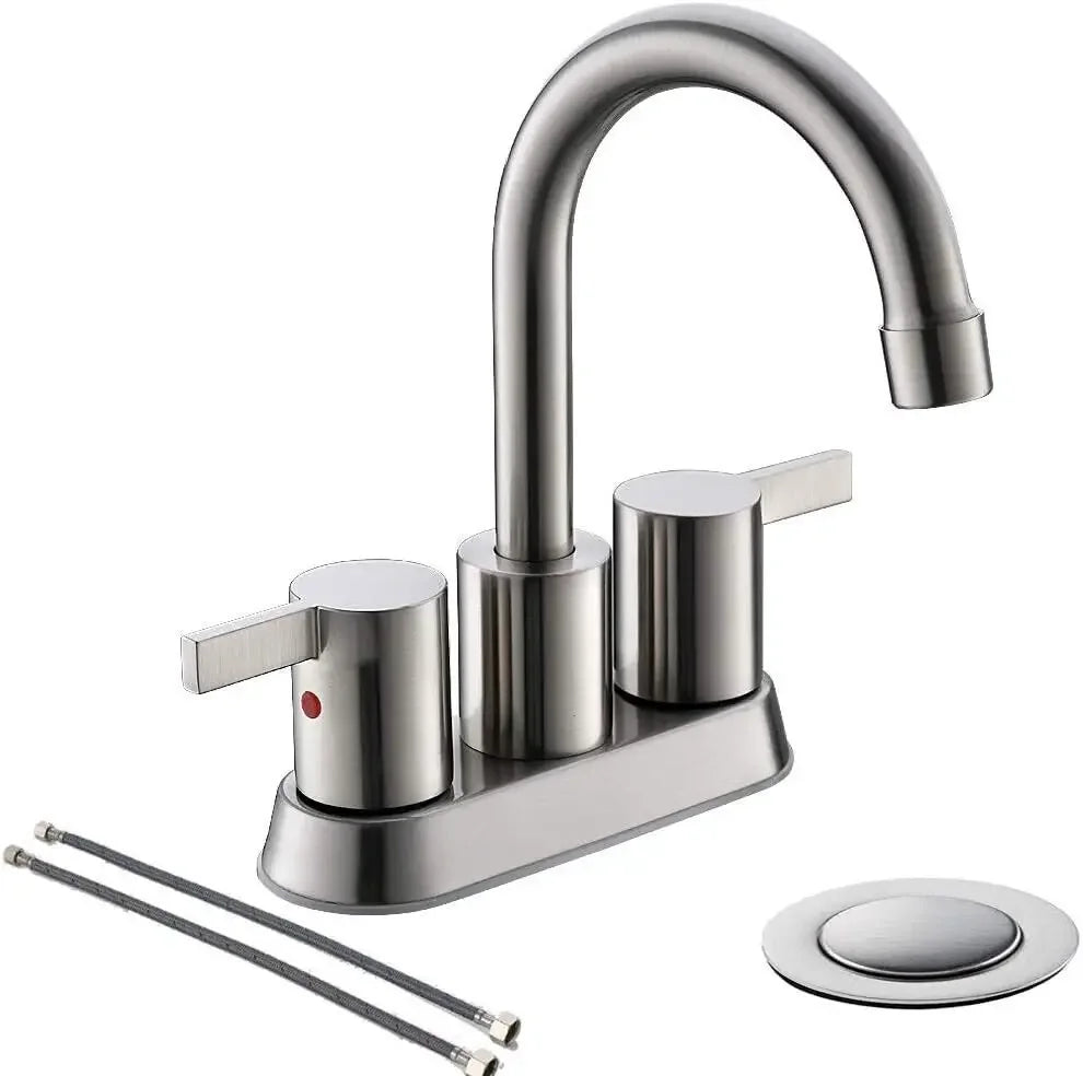 4 Inch 2-Handle Brushed Gold Bathroom Faucet