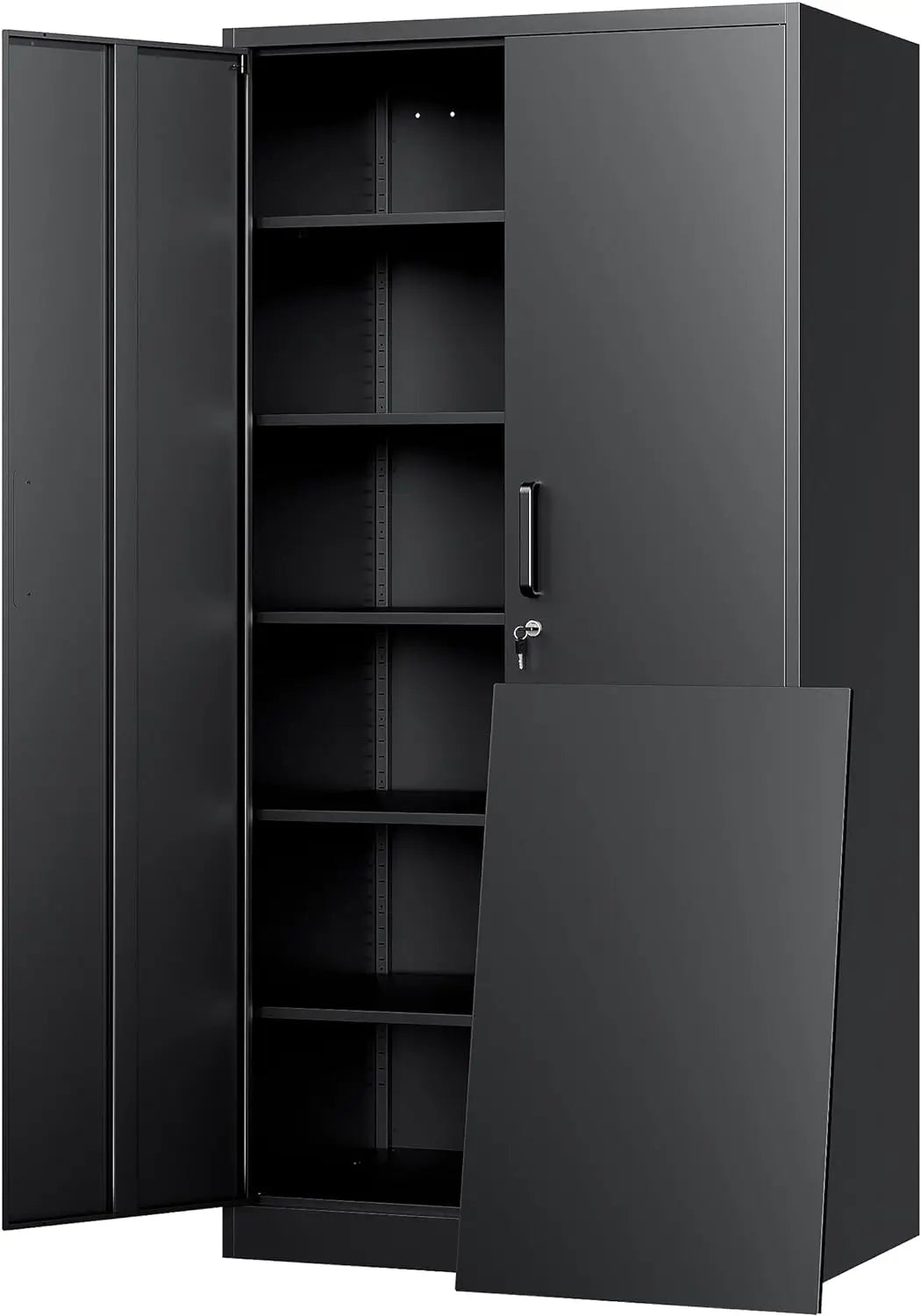 Metal Storage Cabinet with Doors & Adjustable Shelves