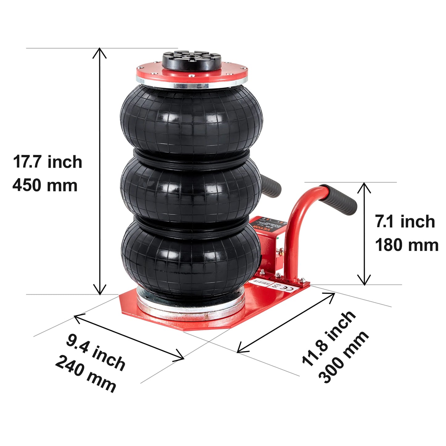 Portable Pneumatic Heavy Duty Triple Bag Air Carjack