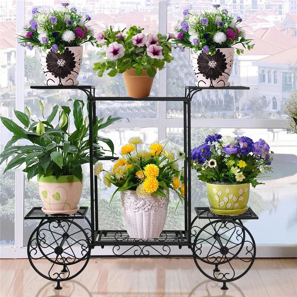 Large Metal Garden Flower Display Cart