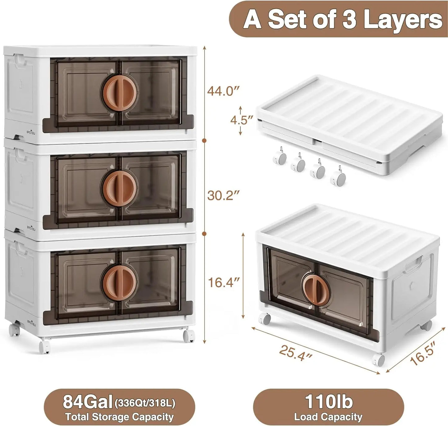 84 Gal Large Stackable Storage Bins with Lids