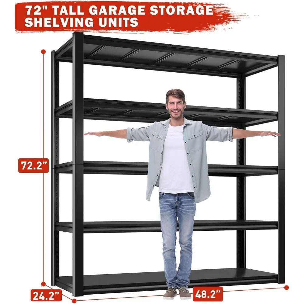 Adjustable 5 Tier Metal Heavy Duty Storage Shelves