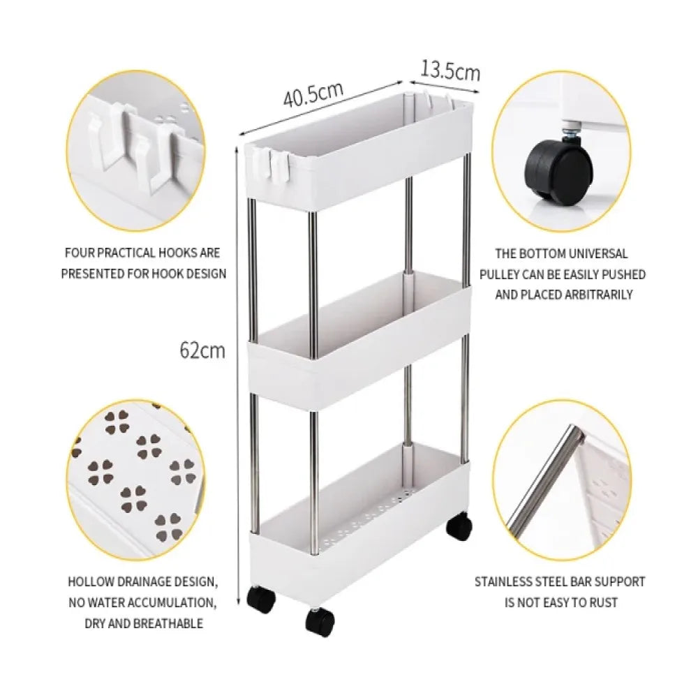 3 Tier Slim Storage Cart