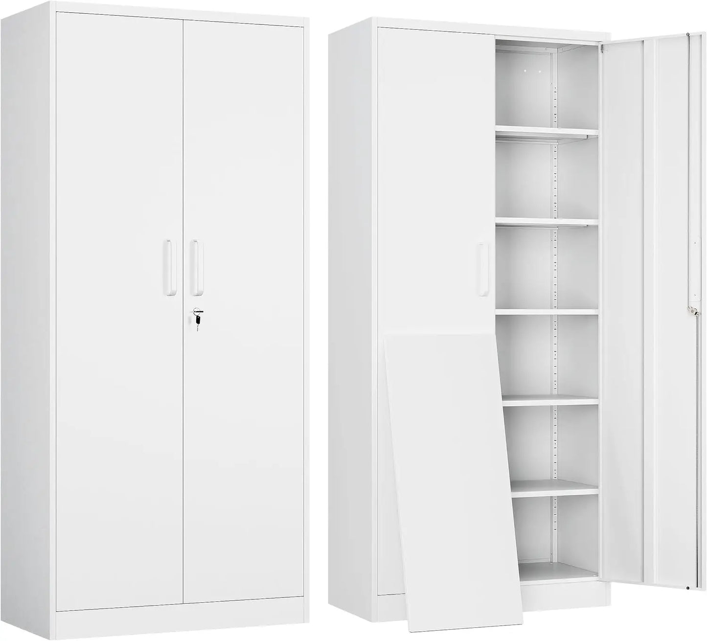 Metal Storage Cabinet with Doors & Adjustable Shelves