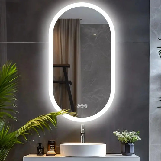 Oval LED Anti Fog Wall Mounted Vanity Mirror