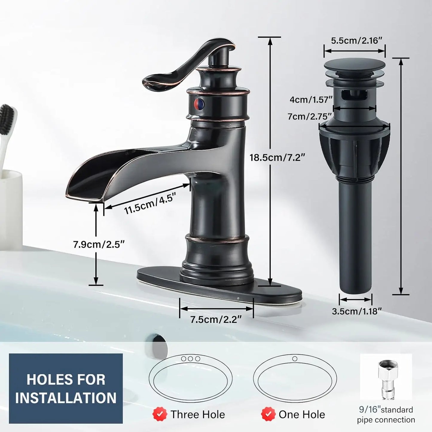 Waterfall Bathroom Faucet Single Handle