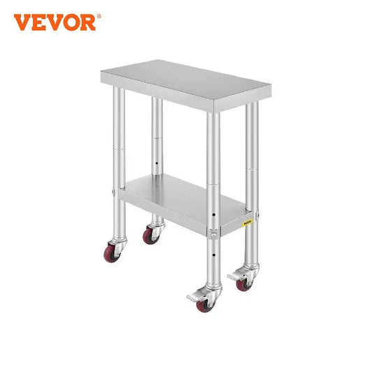 Stainless Steel Work Table with 4 Casters