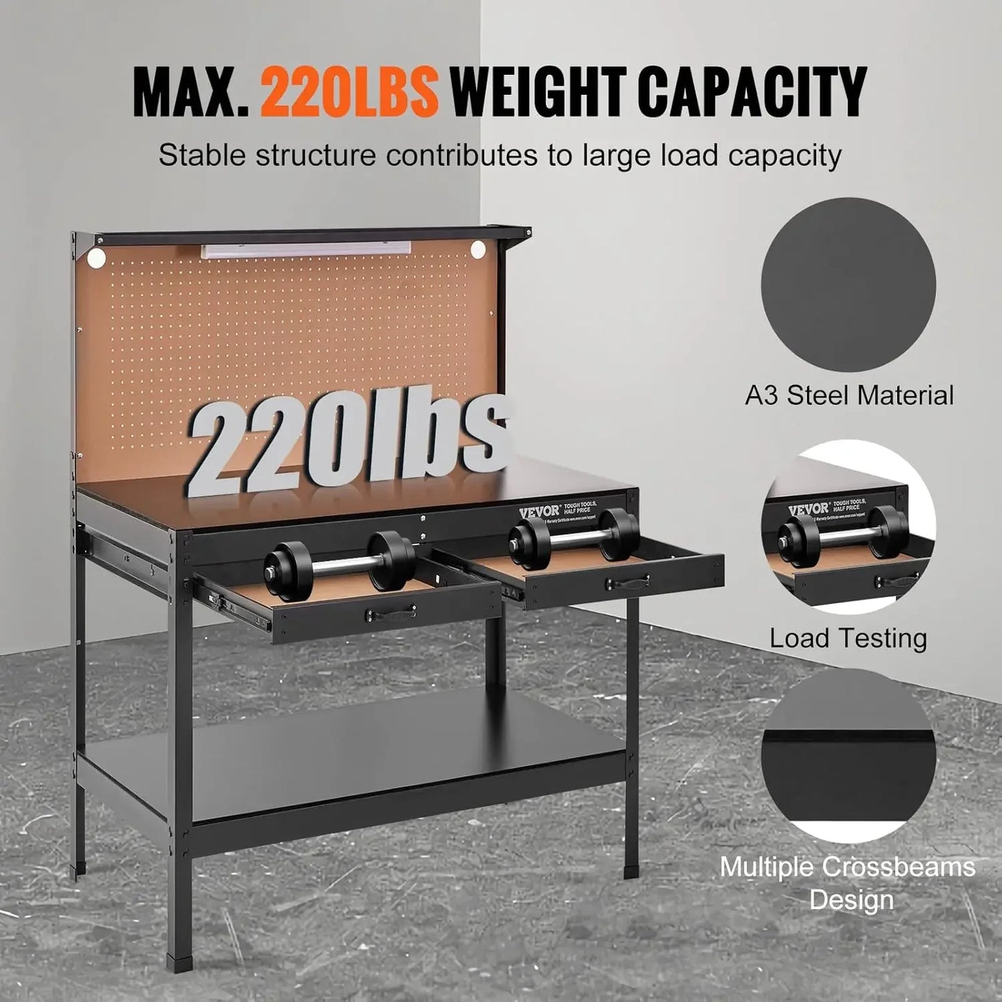 Heavy Duty Steel Workbench