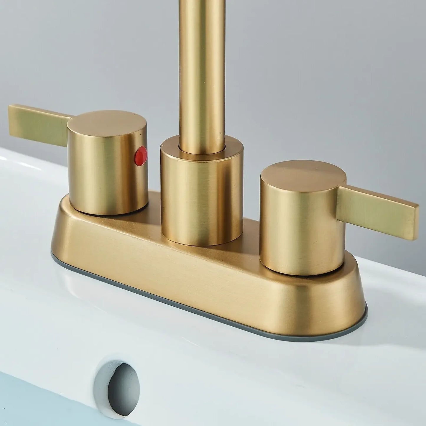 4 Inch 2-Handle Brushed Gold Bathroom Faucet