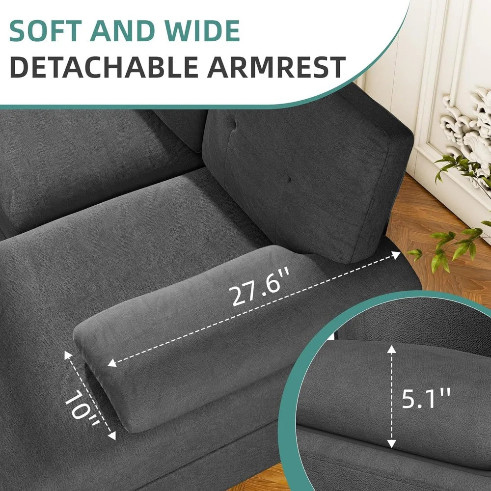 U-Shaped Sectional Sofa Couches Set with Double Chaises