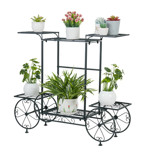 Large Metal Garden Flower Display Cart