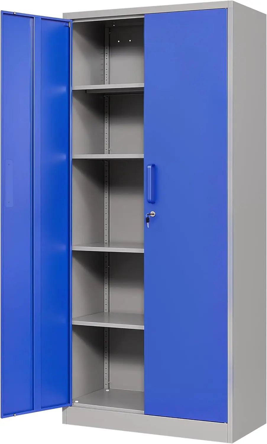 Metal Storage Cabinet with Doors & Adjustable Shelves