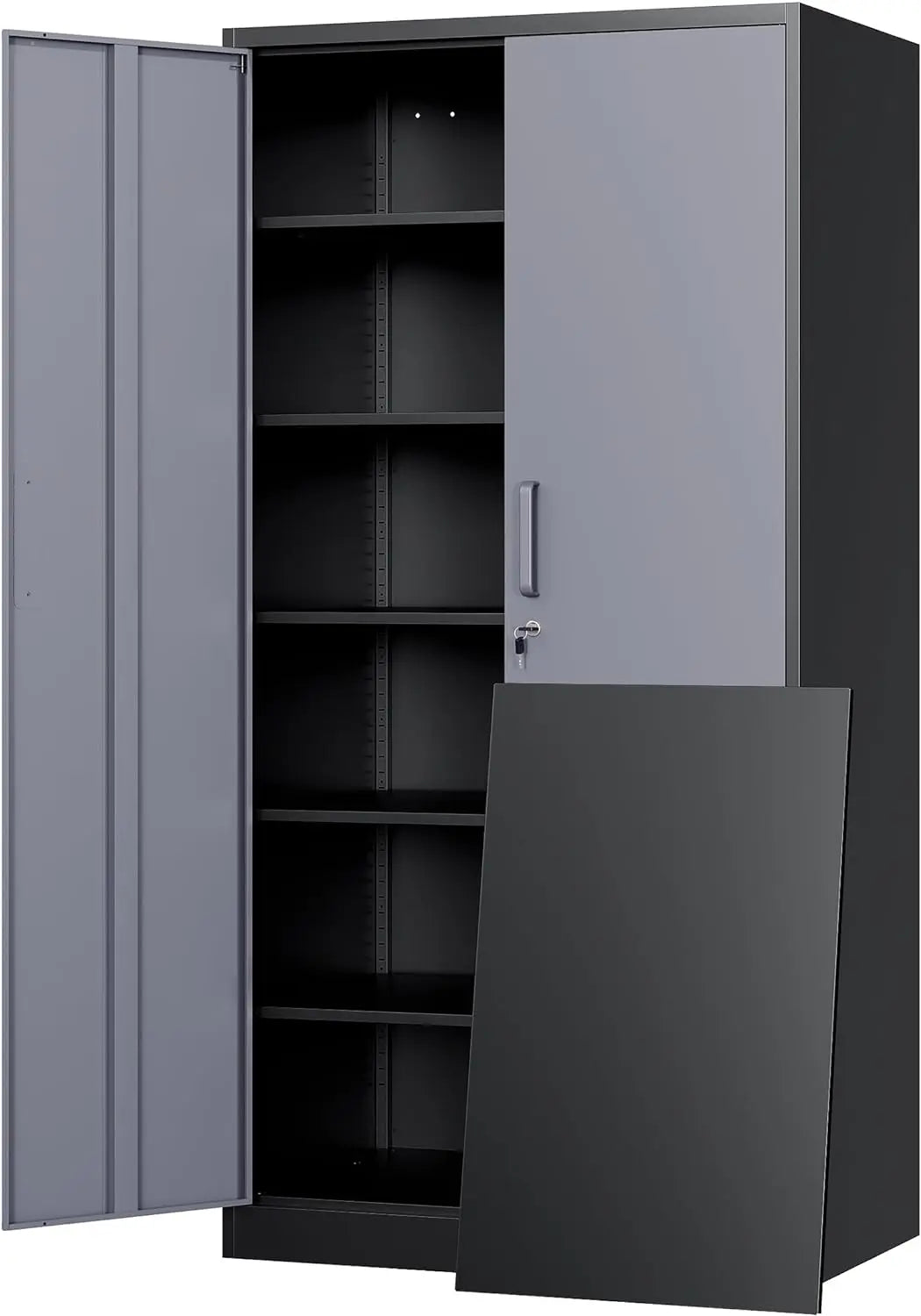 Metal Storage Cabinet with Doors & Adjustable Shelves