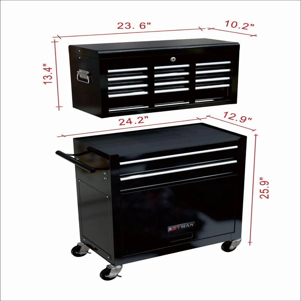 Rolling Tool Storage Chest with Drawers with Locking System