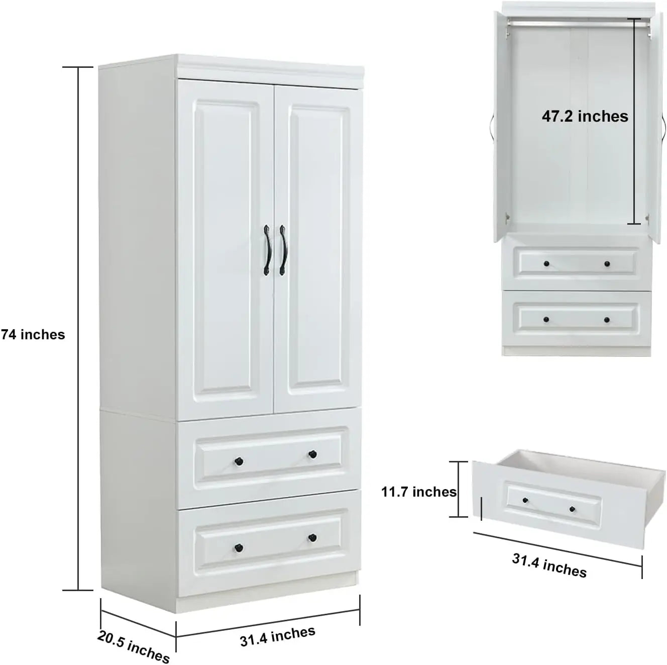 74" H Wardrobe Closet