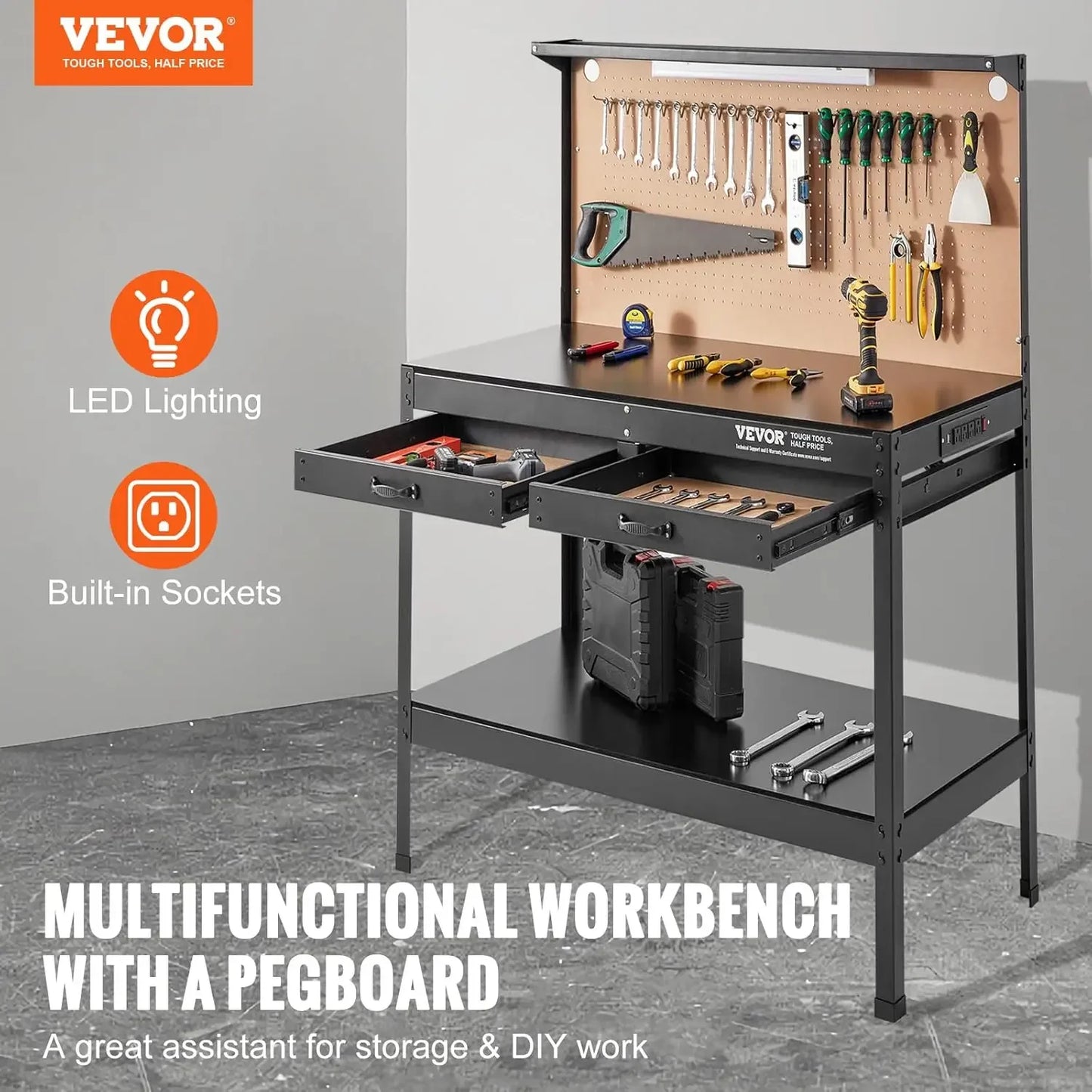 Heavy Duty Steel Workbench