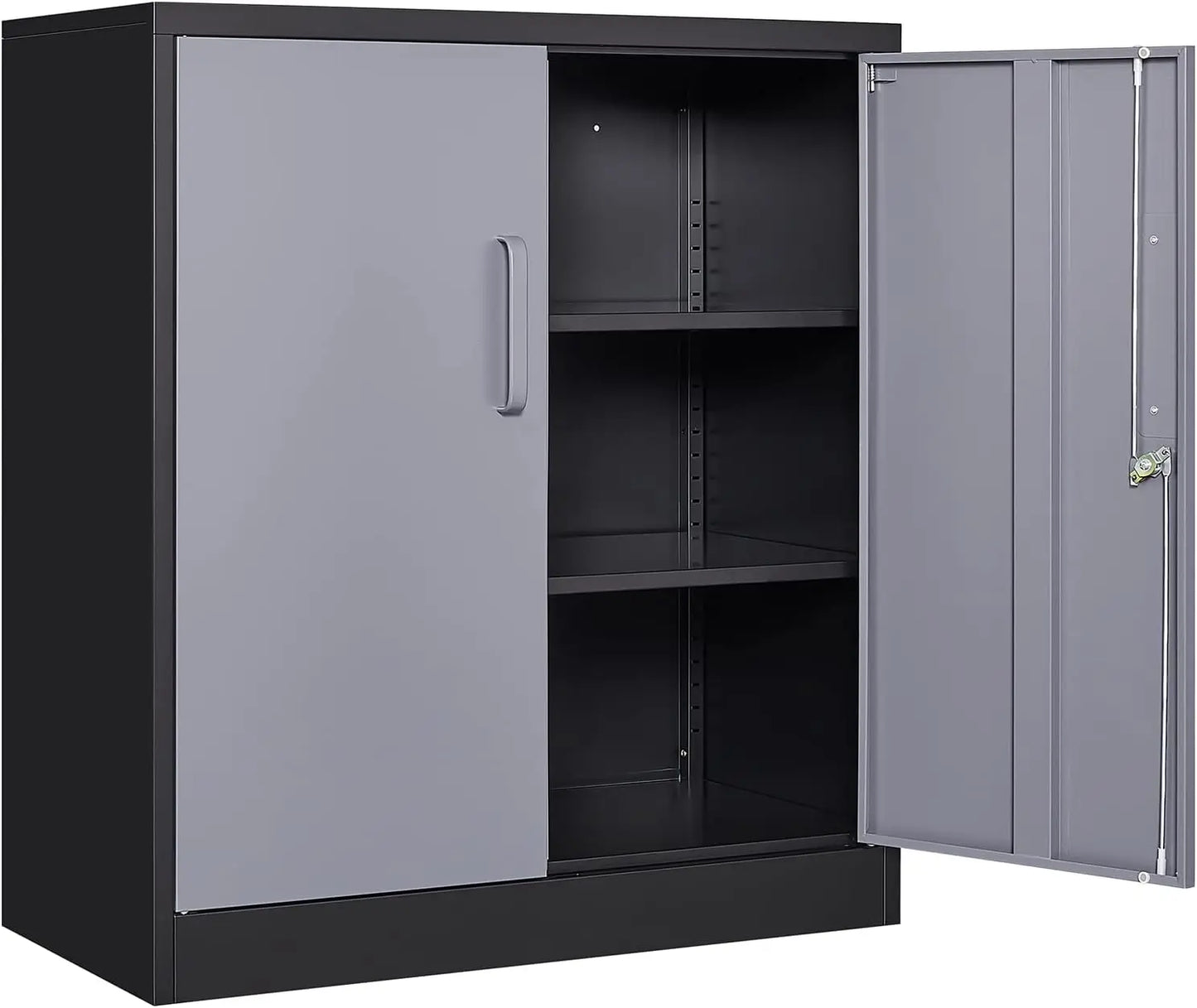 Metal Storage Cabinet with Doors & Adjustable Shelves