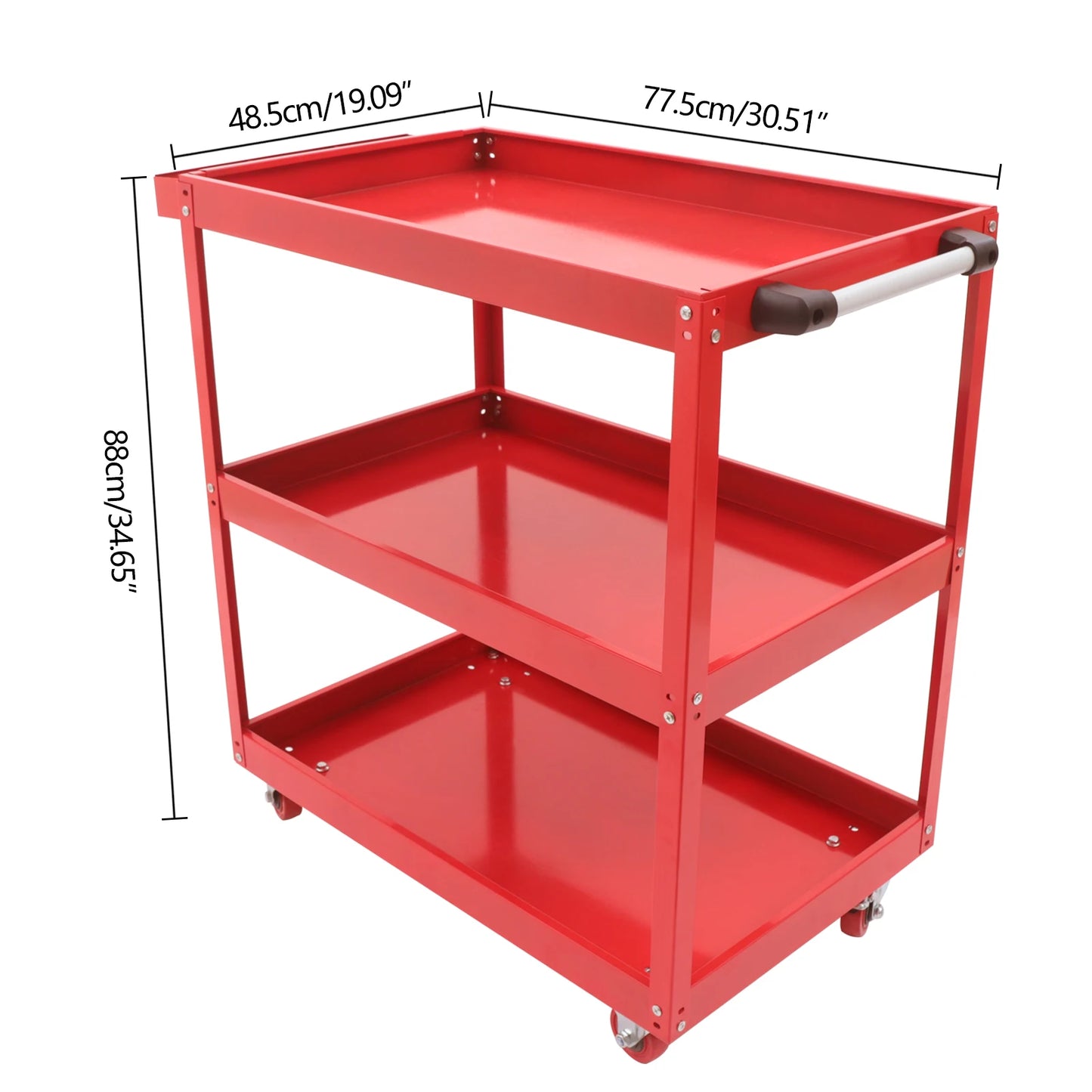 3 Tier Industrial Heavy Duty Steel Rolling Tool Cart