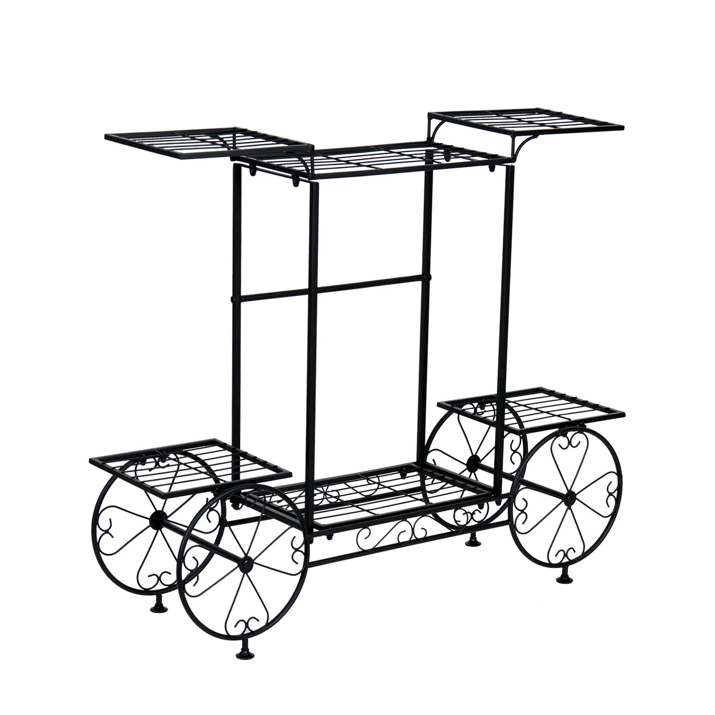 Large Metal Garden Flower Display Cart