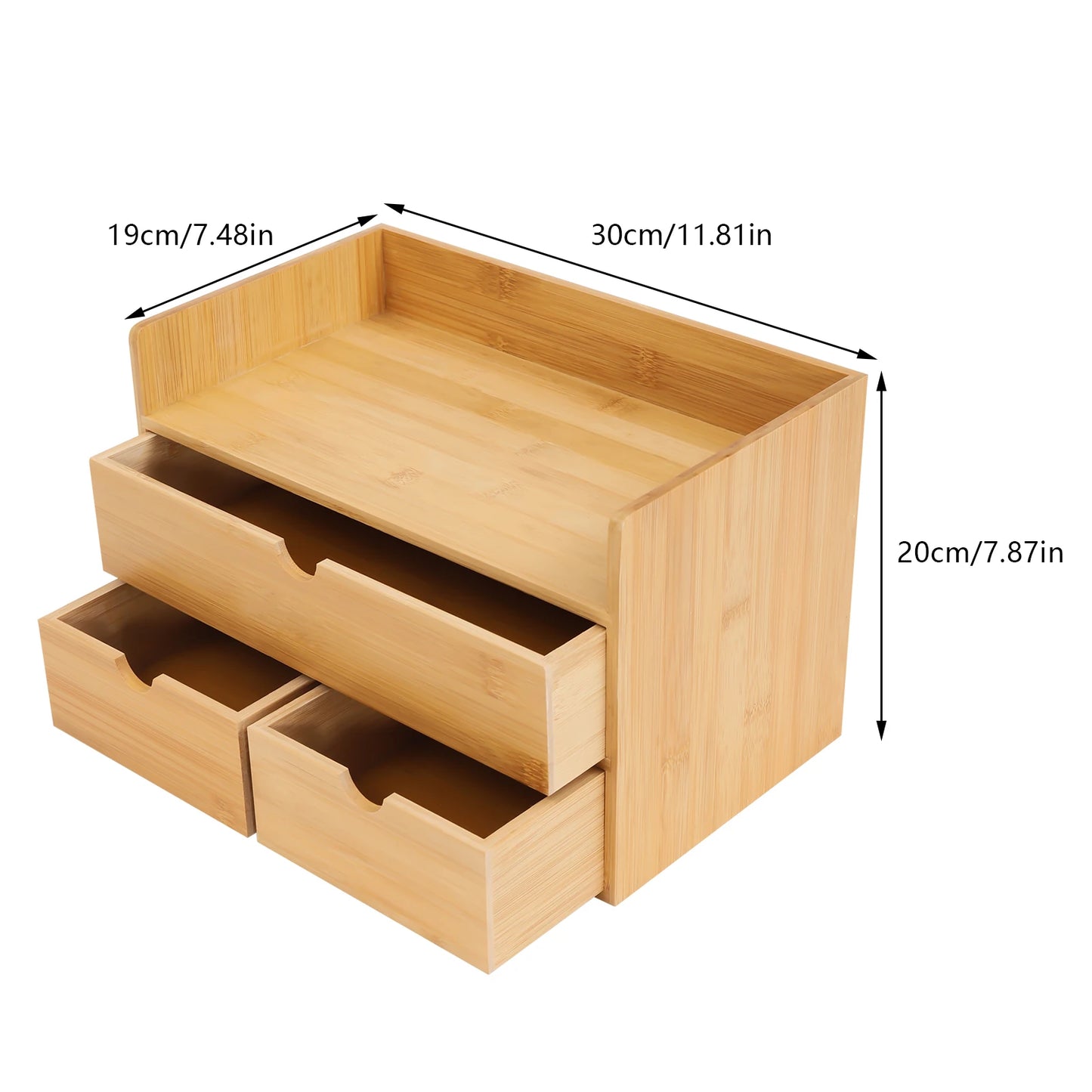 Mini Bamboo Drawer Storage Desktop Organizer